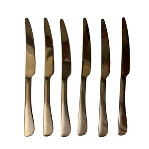 Lot Of 6  Cambridge Logan Dinner Knives 9” Stainless Steel Silverware Modern